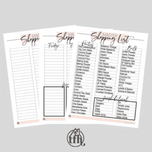Master Shopping List grocery list template